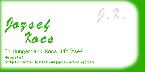 jozsef kocs business card